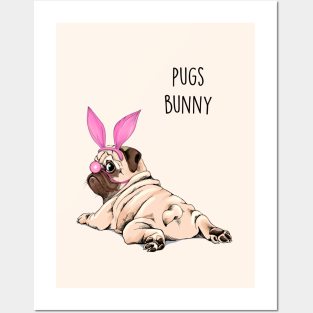 PUGS BUNNIE Posters and Art